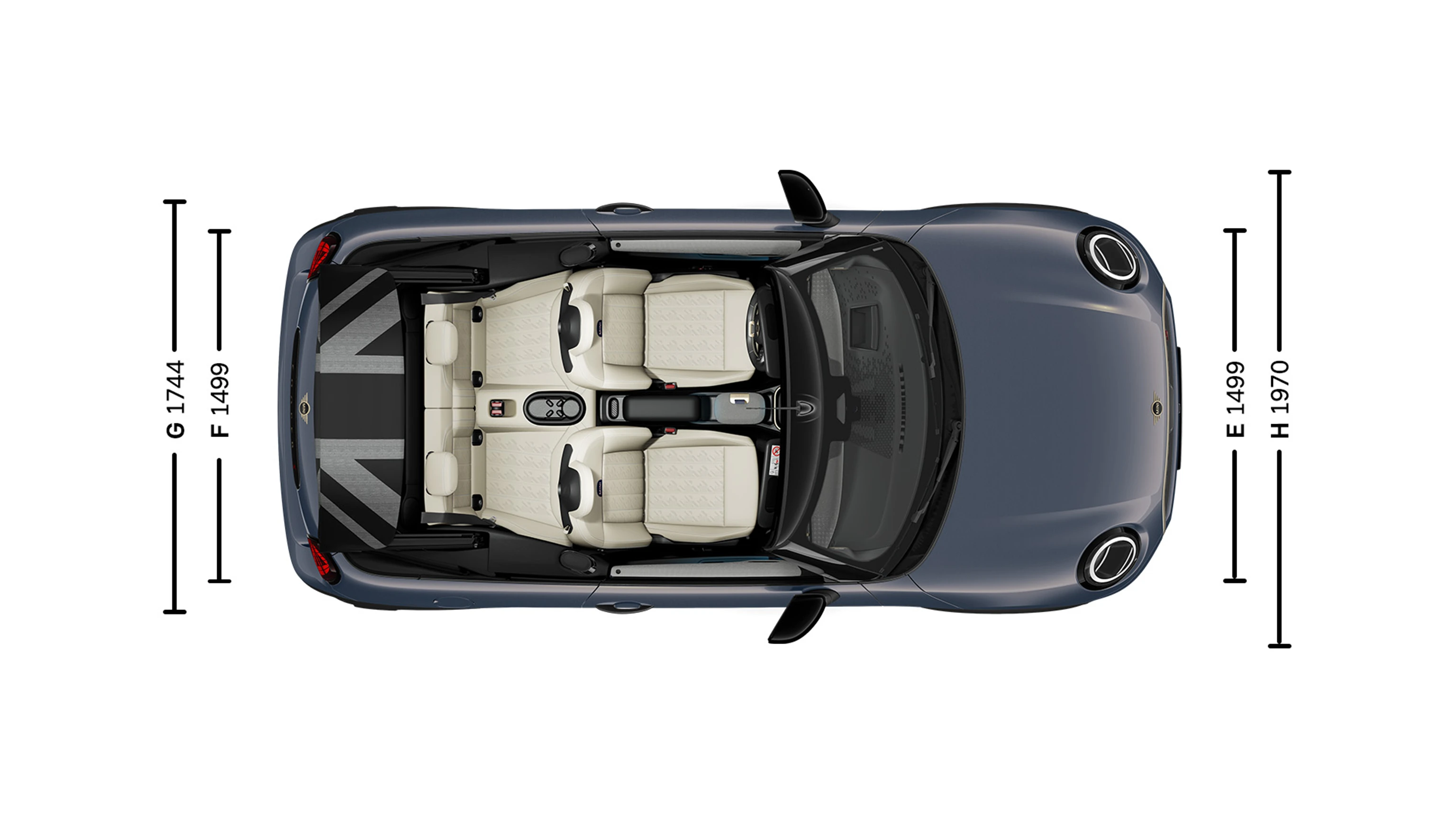 MINI Cooper Convertible - dimensions - intro image birds-eye view