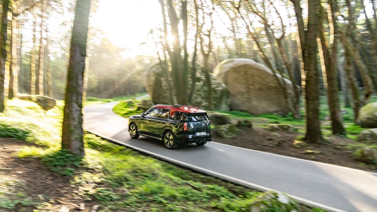 MINI John Cooper Works Countryman driving on country road